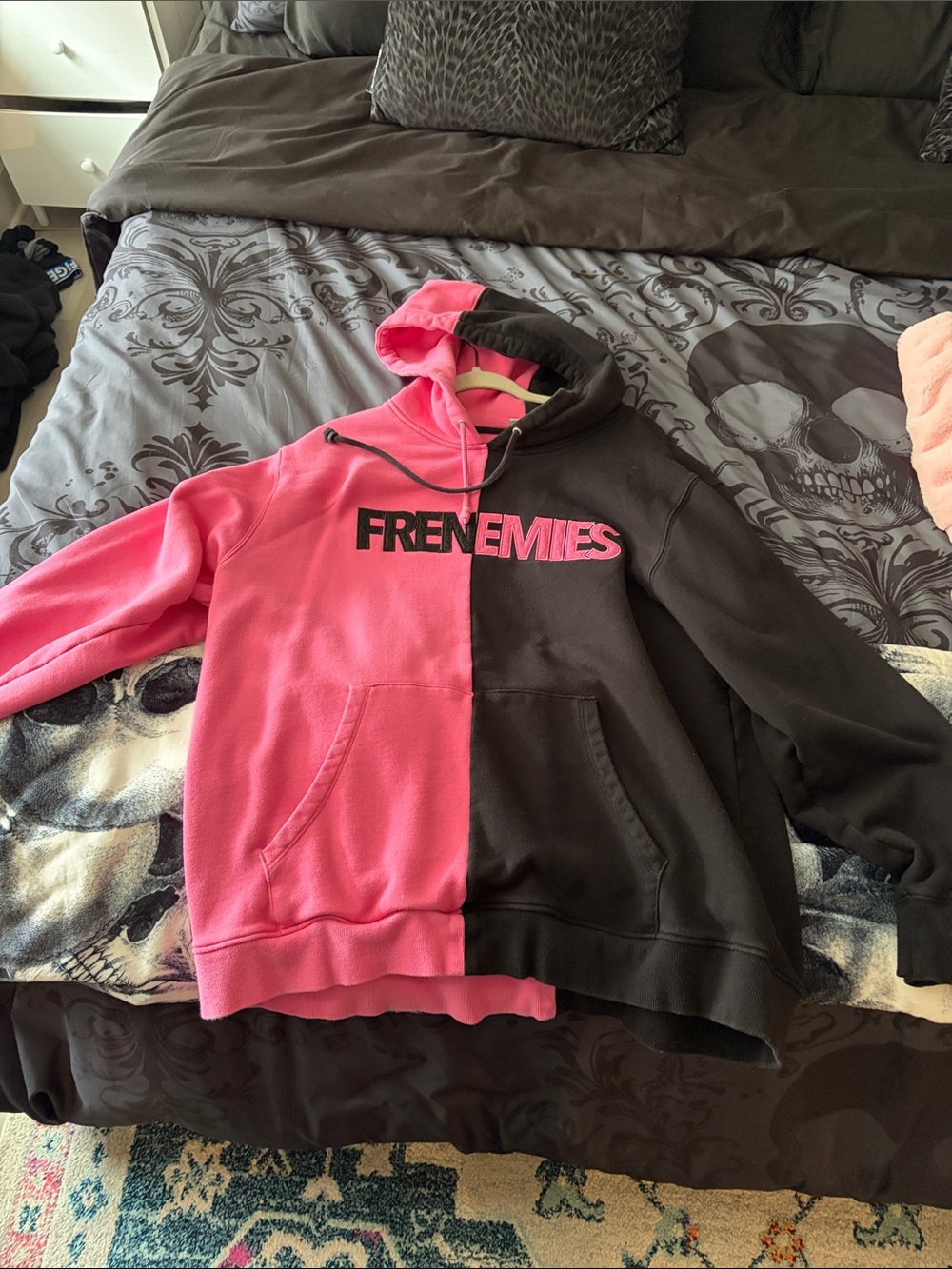Frenemies Pink & Black Hoodie TEDDY FRESH H3H3xTrisha Paytas